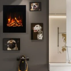 Amantii 24 Inch Wall And Corner Mount Electric Fireplace With Glass Surround -Fireplace Specialty Store amantii 24 inch zero clearance electric wall mounted fireplace with black glass surround and log set 23