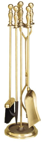 Minuteman Antique Brass Sutton Fireplace Tool Set
