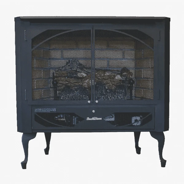 Buck Stove Classic Corner Fireplace Mantel With Model 384 Vent Free Gas Heating Stove 4 Buck Stove Classic Corner Fireplace Mantel With Model 384 Vent Free Gas Heating Stove - Image 2