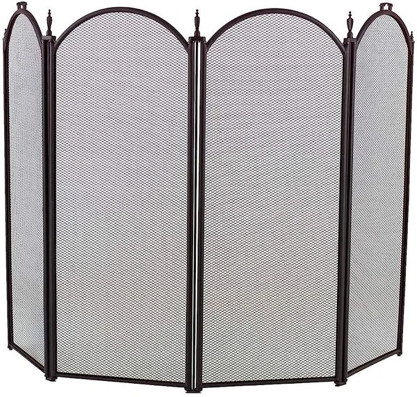 Dagan 52 Inch Four Fold Black Arched Fireplace Screen 3 Dagan 52 Inch Four Fold Black Arched Fireplace Screen