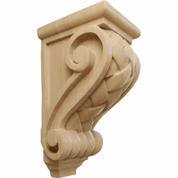 Ekena Millwork 3 1/2 Inch Small Basket Weave Corbel 4 Ekena Millwork 3 1/2 Inch Small Basket Weave Corbel - Image 2