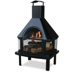 Endless Summer 25 Inch Wood Burning Outdoor Fireplace With Chimney