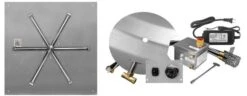 Firegear 25 Inch Flat Stainless Steel Square Burner Kit - AWS Ignition