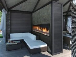 Kingsman 48 Inch See Through Barbara Jean Series Outdoor Linear Gas Fireplace