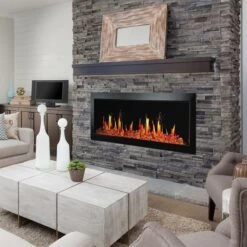 Litedeer Homes 48 Inch Latitude II Push-In Linear Electric Fireplace With Fire Media -Fireplace Specialty Store litedeer homes 48 inch latitude ii push in linear electric fireplace with fire media 65