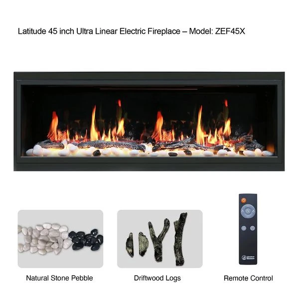 Litedeer Homes Latitude 45 Inch Ultra Slim Built-in Electric Linear Fireplace 7 Litedeer Homes Latitude 45 Inch Ultra Slim Built-in Electric Linear Fireplace - Image 5