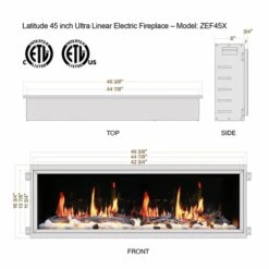 Litedeer Homes Latitude 45 Inch Ultra Slim Built-in Electric Linear Fireplace 14 Litedeer Homes Latitude 45 Inch Ultra Slim Built-in Electric Linear Fireplace -Fireplace Specialty Store litedeer homes latitude 45 inch ultra slim built in electric fireplace 103