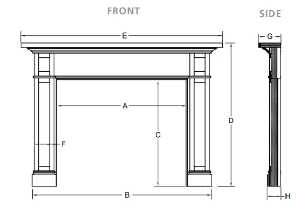 Majestic Acadia C Primed MDF Wood Fireplace Mantel 4 Majestic Acadia C Primed MDF Wood Fireplace Mantel - Image 2