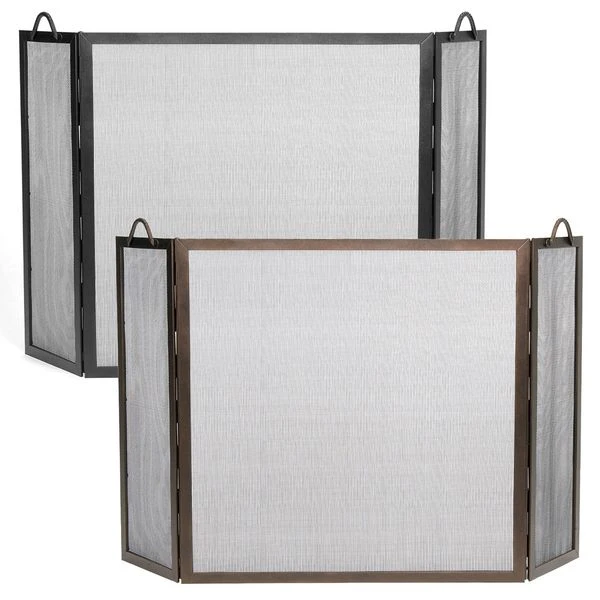 Minuteman 30 Inch Flat Top Twisted Rope Folding Fireplace Screen 3 Minuteman 30 Inch Flat Top Twisted Rope Folding Fireplace Screen