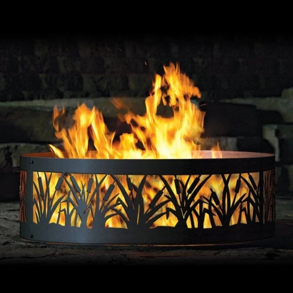 P&D Metal Works Cattail Wood Burning Fire Ring - 14 Gauge 4 P&D Metal Works Cattail Wood Burning Fire Ring - 14 Gauge - Image 2