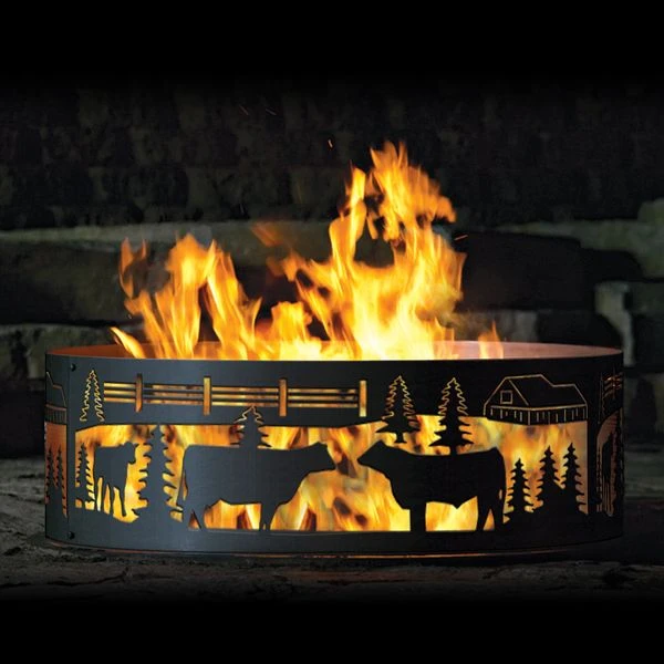 P&D Metal Works Cows On The Farm Wood Burning Fire Ring 4 P&D Metal Works Cows On The Farm Wood Burning Fire Ring - Image 2