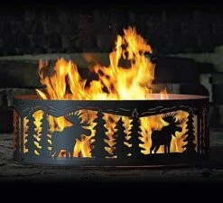 P&D Metal Works Moose Wood Burning Fire Ring - 14 Gauge -Fireplace Specialty Store p d metal works moose wood burning fire ring 14 gauge 64