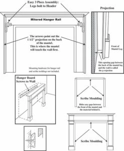 Pearl Mantels 48 Inch Newport MDF Full Fireplace Mantel - White -Fireplace Specialty Store pearl mantels 510 48 newport mdf fireplace mantel surround in white 14