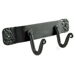 Pilgrim 2-Hook Black Iron Wall Rack