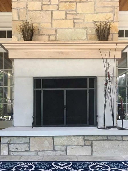 Pilgrim 39 Inch Forged Iron Fireplace Screen With Doors 6 Pilgrim 39 Inch Forged Iron Fireplace Screen With Doors - Image 4