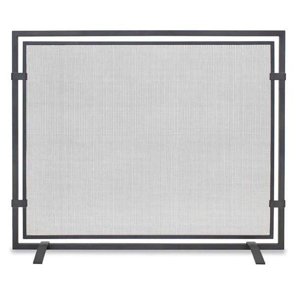 Pilgrim 39 Inch Sinclair Matte Black Single-Panel Mesh Fireplace Screen 3 Pilgrim 39 Inch Sinclair Matte Black Single-Panel Mesh Fireplace Screen