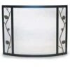Pilgrim Bowed Artisan Pine Cone Fireplace Screen -Fireplace Specialty Store pilgrim bowed artisan pine cone screen matte black 46