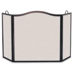 Pilgrim Large Tri Panel Camelback Arch Fireplace Screen
