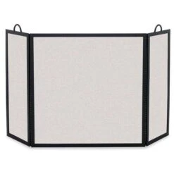 Pilgrim Large Tri Panel Rectangular Fireplace Screen
