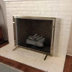 Pilgrim 39 Inch Sinclair Single Panel Fireplace Screen -Fireplace Specialty Store pilgrim single panel sinclair screen burnished brass 108
