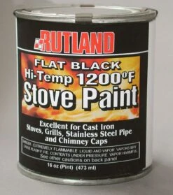 Rutland 1,200 Degree Black Stove Paint - 1 Pint