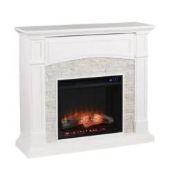 SEI 46 Inch Seneca Electric Fireplace With Faux Stone Surround