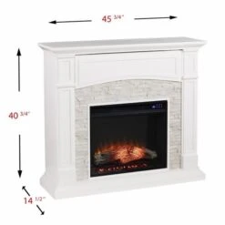 SEI 46 Inch Seneca Electric Fireplace With Faux Stone Surround -Fireplace Specialty Store sei 46 inch seneca electric fireplace with faux stone surround 61