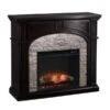 SEI 46 Inch Tanaya Electric Fireplace With Faux Stone Surround -Fireplace Specialty Store sei 46 inch tanaya electric fireplace with faux stone surround 55