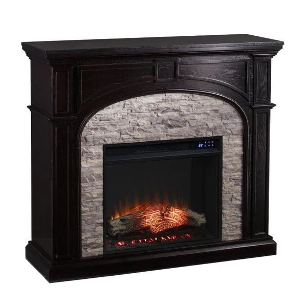 SEI 46 Inch Tanaya Electric Fireplace With Faux Stone Surround 3 SEI 46 Inch Tanaya Electric Fireplace With Faux Stone Surround