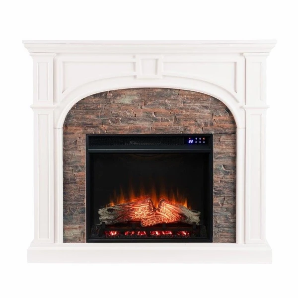 SEI 46 Inch Tanaya Electric Fireplace With Faux Stone Surround 4 SEI 46 Inch Tanaya Electric Fireplace With Faux Stone Surround - Image 2