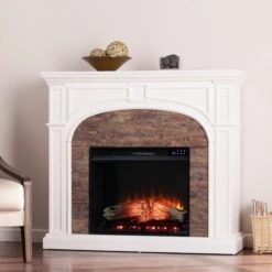 SEI 46 Inch Tanaya Electric Fireplace With Faux Stone Surround 9 SEI 46 Inch Tanaya Electric Fireplace With Faux Stone Surround -Fireplace Specialty Store sei 46 inch tanaya electric fireplace with faux stone surround 61