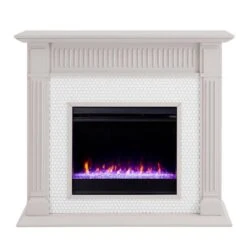 SEI 48 Inch Chessing Color Changing Electric Fireplace With Ceramic Tile Surround