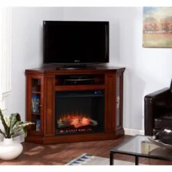 SEI 48 Inch Claremont Corner Electric Fireplace With Storage -Fireplace Specialty Store sei 48 inch claremont corner electric fireplace with storage 60