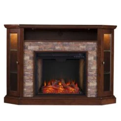 SEI 52 Inch Redden Alexa-Enabled Smart Corner Convertible Electric Fireplace
