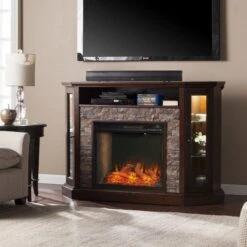 SEI 52 Inch Redden Alexa-Enabled Smart Corner Convertible Electric Fireplace -Fireplace Specialty Store sei 52 inch redden alexa enabled smart corner convertible electric fireplace 68