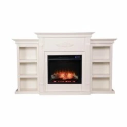 SEI 70 Inch Tennyson Electric Fireplace With Side Bookcases -Fireplace Specialty Store sei 70 inch tennyson electric fireplace with side bookcases 55