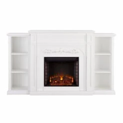SEI 72 Inch Chantilly Electric Fireplace Mantel With Bookcase -Fireplace Specialty Store sei 72 inch chantilly electric fireplace mantel with bookcase 60