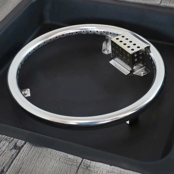 Sunnydaze 20 Inch Cast Stone And Weathered Wood Propane Fire Pit Table - Manual Ignition 6 Sunnydaze 20 Inch Cast Stone And Weathered Wood Propane Fire Pit Table - Manual Ignition - Image 4