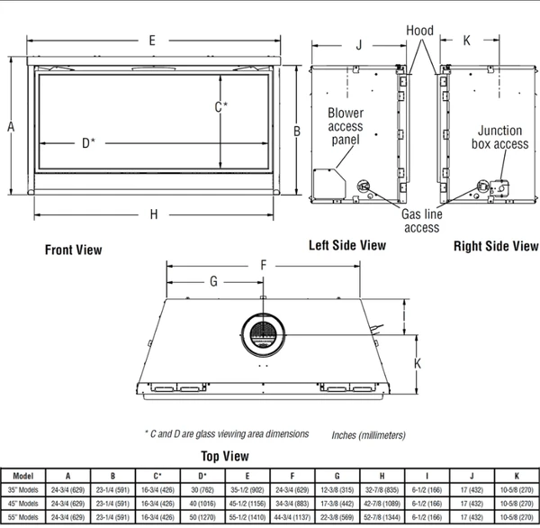 Superior 55 Inch DRL2000 Direct Vent Linear Gas Fireplace - IPI 8 Superior 55 Inch DRL2000 Direct Vent Linear Gas Fireplace - IPI - Image 6
