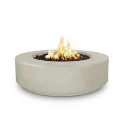 The Outdoor Plus 42 Inch Florence Low-Profile Concrete Fire Pit - 12V Electronic Ignition