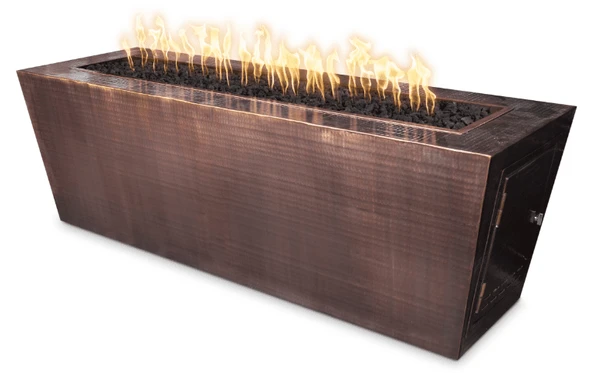 The Outdoor Plus 60 Inch Mesa Hammered Copper Gas Fire Pit 3 The Outdoor Plus 60 Inch Mesa Hammered Copper Gas Fire Pit