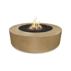 The Outdoor Plus 72 Inch Florence Concrete Fire Pit - 110V Electronic Ignition