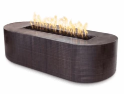 The Outdoor Plus 72 X 24 Inch Bispo Hammered Copper Gas Fire Pit