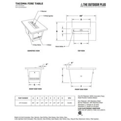 The Outdoor Plus Tacoma 48 X 30 Inch Gas Fire Table Match Lit With Flame Sense System And Ebony Top 10 The Outdoor Plus Tacoma 48 X 30 Inch Gas Fire Table Match Lit With Flame Sense System And Ebony Top -Fireplace Specialty Store the outdoor plus tacoma 48 x 30 inch gas fire table match lit with flame sense system and ebony top 85