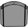 Uniflame Tri Fold Wrought Iron Arch Top Fireplace Screen With Decorative Scrolls -Fireplace Specialty Store uniflame 3 fold wrought iron arch top fireplace screen 82